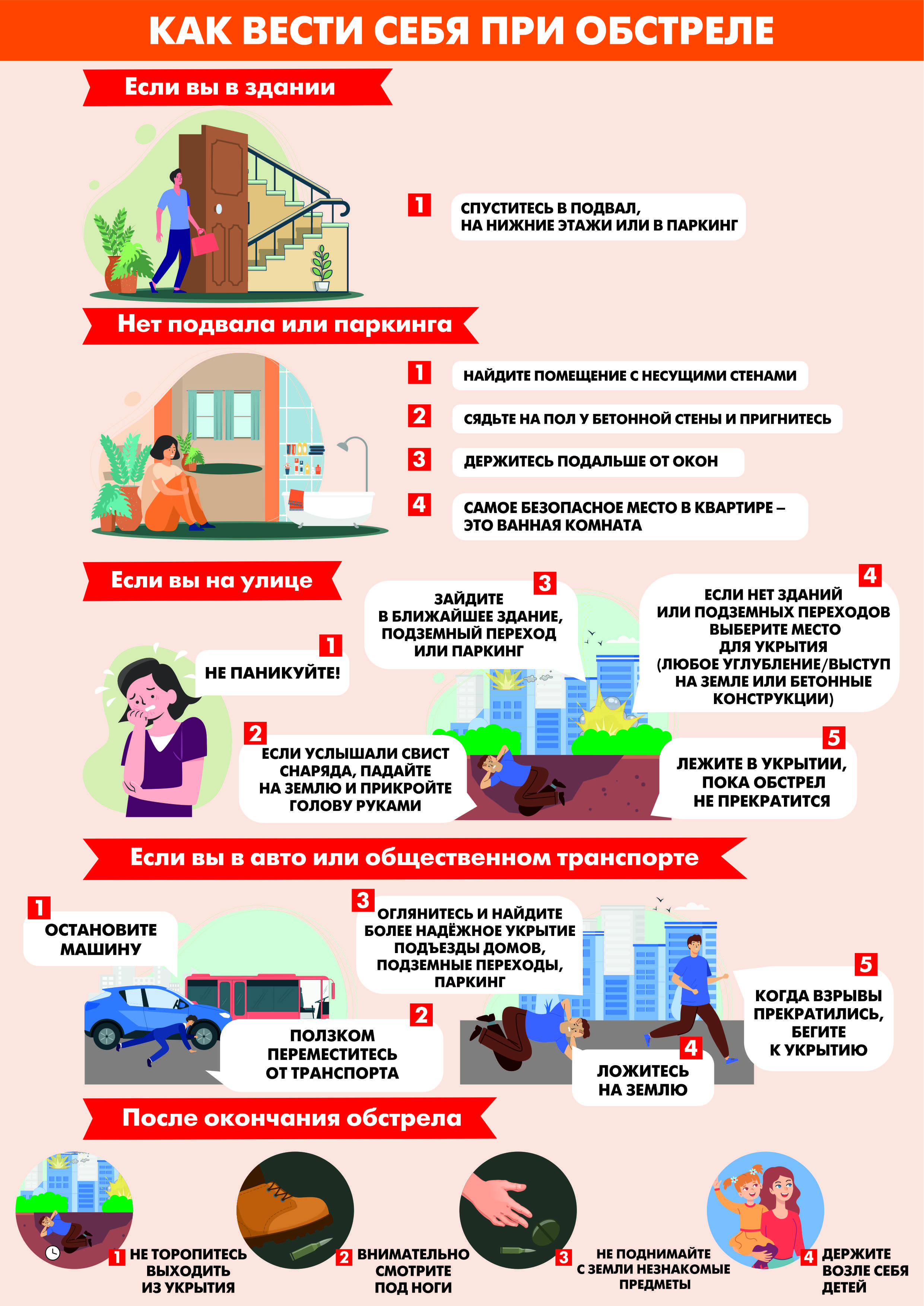 Как вести себя при обстреле.